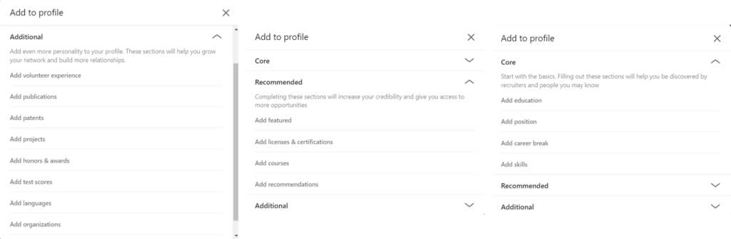 linkedin-profile-sections